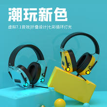 百亿补贴：AJAZZ 黑爵 H10头戴式游戏电竞耳机有线舒适降噪炫酷灯效RGB光可折叠