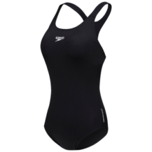 速比涛（Speedo）连体泳衣女抗氯速干显瘦游泳衣游泳馆专业竞速训练运动温泉泳装 黑色【防晒速干,超能抗氯】 38（有胸垫）