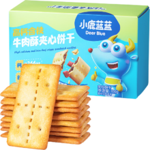 PLUS会员：小鹿蓝蓝 牛肉酥夹心饼干 高钙含铁 宝宝零食儿童饼干薄脆 100g 拍3件