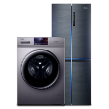 Haier/海尔冰洗套装 一级双变频十字对开门大容量家用冰箱10公斤洗烘一体滚筒全自动滚筒洗衣机 【新上超值套购】405升四门冰箱+10KG洗烘一体