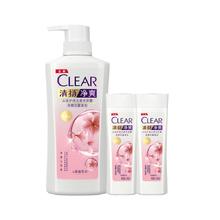 限移动端：CLEAR 清扬 去屑头皮护理洗发水樱花沁爽香型500g+100g*2 蓬松留香洗头膏