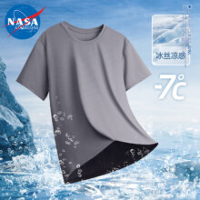 NASA ADIMEDAS冰丝t恤男短袖夏季薄款2024新款网眼透气速干衣休闲夏款男装 深灰 L(推荐110-115斤)