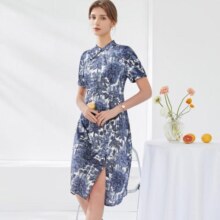 19日10点：Zhaojun 兆君 国风印花旗袍领连衣裙 ZXRU0L2389B1