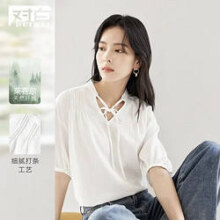 限尺码：DUIBAI 对白 女式短袖衬衫