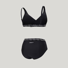 SPEEDO 速比涛 女子泳衣 噪点系列水陆两用健身瑜伽字母印花长袖分体泳衣女 黑色/白色（比基尼） 38