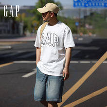 Gap 盖璞 plus会员：GAP男装2024夏新款撞色logo圆领短袖T恤上衣544465
