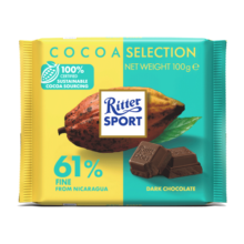 瑞特滋（RITTER SPORT）尼加拉瓜系列浓醇黑巧克力 休闲零食 糖果礼物 100g 德国进口