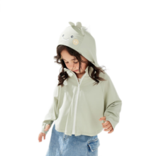 威尔贝鲁（WELLBER）儿童防晒衣服24年夏季宝宝凉感外套男女童装防紫外线浅豆绿100cm