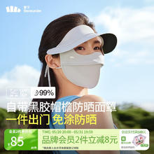 Beneunder 蕉下 脸基尼女帽檐全脸防晒面罩防晒口罩防紫外线蓝烟灰AL3332