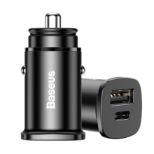plus会员:倍思车载充电器 超级快充一拖二 30w
