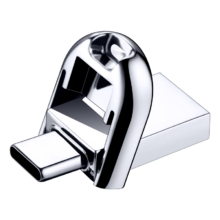爱国者（aigo）128GB Type-C USB3.2 手机U盘 U358 银色 金属mini款 双接口 手机电脑用