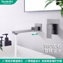 鼎菲 (Tenfe) 暗装入墙式冷热水龙头下出水墙出水万向加长旋转水龙头洗手台洗脸盆面盆龙头全铜阀体