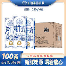 88VIP会员：乍甸 云南乍甸牛奶小镇全脂纯牛奶250g*6盒尝鲜装 3.4g蛋白营养学生奶