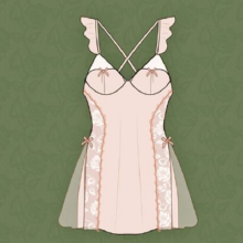 限尺码：GUKOO 果壳 女士网纱蕾丝吊带睡裙