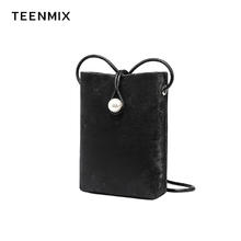 TEENMIX 天美意 单肩斜挎包 石墨黑