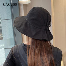 88VIP会员：CACUSS 防晒帽女夏纯棉透气轻薄遮阳帽户外渔夫太阳帽子