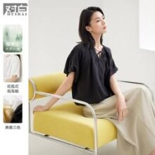 DUIBAI 对白 2024夏装法式短袖衬衫