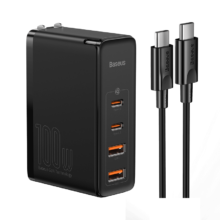 BASEUS 倍思 100W氮化镓快充充电器 四口2C2A 氮化镓二代 黑色