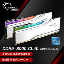 G.SKILL 芝奇 48GB(24Gx2)套装 DDR5 8000频率 台式机内存条-皇家戟RGB灯条/C40