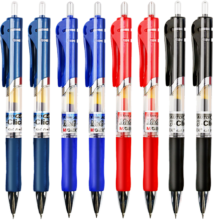 晨光 文具中性笔0.5黑色水笔K35按动式 混合3支（1黑+1蓝+1红）