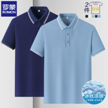 京东百亿补贴、PLUS会员：罗蒙（ROMON） 短袖t恤两件装 藏青+灰绿 XL