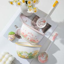 顾瓷 吃饭碗个人专用陶瓷勺微波炉特别好看的碗儿童网红餐具