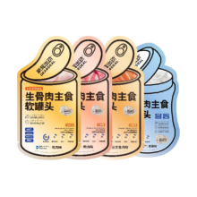 PLUS会员、概率券：萌宠出动 软罐头生骨肉 鸡肉+三文鱼+奶糕+鸭肉 各1包