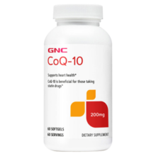 健安喜GNC辅酶素q10软胶囊200mg*60粒  呵护心脏血管健康调理卵巢卵泡备孕双倍含量海外