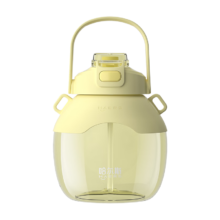 plus会员、概率券:哈尔斯 大肚双饮口吸管杯 嫩黄1300ML