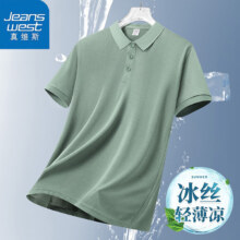 JEANSWEST 真维斯 男士冰丝速干翻领短袖t恤 需下单3件
