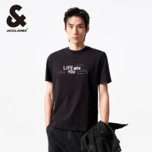 PLUS会员：JACK&JONES 杰克琼斯 夏季新款宽松短袖T恤合集（门店款） E40 黑色