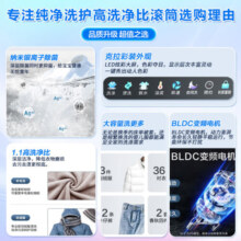 小天鹅（LittleSwan）滚筒洗衣机全自动10公斤 大容量家用变频智能彩屏 银离子除菌除螨1.1洗净比专业冷水洗 以旧换新 冷水护色洗丨炫彩大屏幕丨单洗TG100V615T
