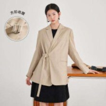 INMAN 茵曼 方扣收腰西装外套女 W18213606HM448