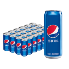 百事可乐 Pepsi 汽水 碳酸饮料 细长罐330ml*24听 百事出品