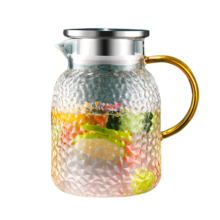 富光耐热玻璃凉水壶大容量家用果汁杯花茶杯茶壶冷水壶锤纹壶1200ML