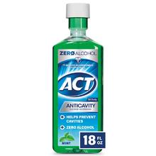 ACT 无酒精抗腔氟化漱口水薄荷 18 盎司