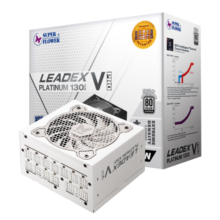 SUPER FLOWER振华 额定1000W LEADEX VP1000W 白色电源 13cm白金牌全模 标配12VHPWR线 支持4090显卡 十年保固