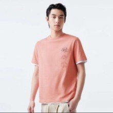 JACK&JONES 常规版型三联水印图案纯棉舒适大众休闲圆领短袖T恤