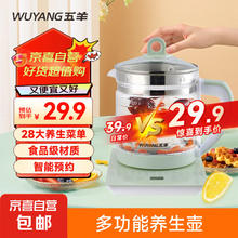 FIVERAMS 五羊 养生壶多功能1.8L泡茶煎药壶全自动玻璃耐高温加厚花茶煮茶 多功能养生壶 1.8L