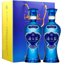 88VIP会员：YANGHE 洋河 海之蓝52度375ml*2瓶绵柔口感浓香型白酒酒水