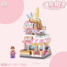 LOZ 俐智 小颗粒街景儿童拼插积木太空飞船模型男女孩玩具少女生日礼物 8813冰淇淋店(400颗粒)