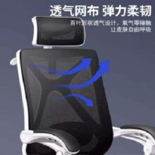 京东百亿补贴：费林斯曼 人体工学椅子  黑框黑网+头枕+四向腰托 联动扶手