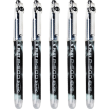 百乐（PILOT）BL-P500中性笔0.5mm顺滑针嘴水笔财务考试用黑色 5支装