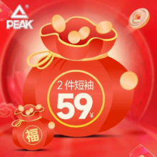 PEAK 匹克 情侣T恤 随机2件59元