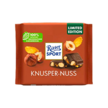 plus会员、需首购、概率券:瑞特滋（RITTER SPORT）榛子玉米脆夹心牛奶巧克力  德国原产 100克