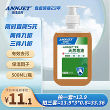 安捷高科 ANNJET天然皂液家用泡沫细腻护肤型 便携水洗洗手液 500ml*1瓶