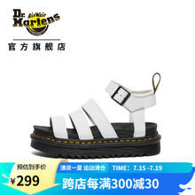 Dr.Martens 马丁（DR.MARTENS）春夏Blaire 气质休闲经典简约轻量罗马平底女款凉鞋 白色 38