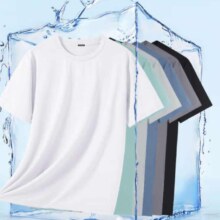 plus会员、需首购：真维斯（JEANSWEST）网眼t恤男夏季短袖潮牌百搭半袖青少年透气凉感宽松纯色速干上衣  多色多尺码可选*2件
