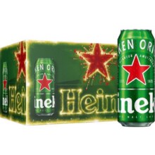 Heineken 喜力 啤酒 经典500mL 12罐+玻璃杯*2+星银*2（赠150ml经典*8瓶或足球）
