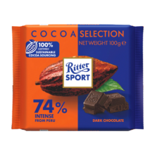 PLUS会员：RITTER SPORT 瑞特滋 秘鲁系列浓醇74%黑巧克力  100g